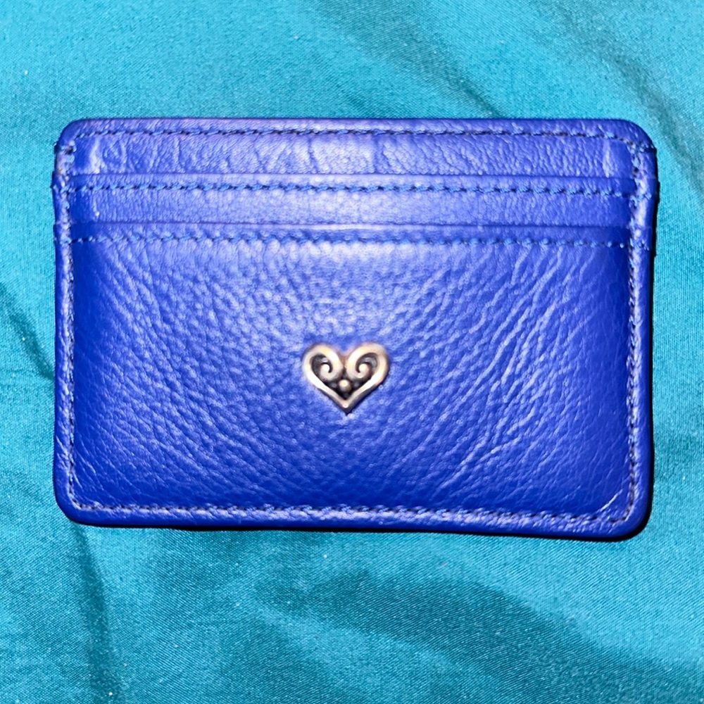 Brighton card carrier with silver tone heart on front